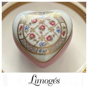 Vintage Limoges Heart-Shaped Trinket Box